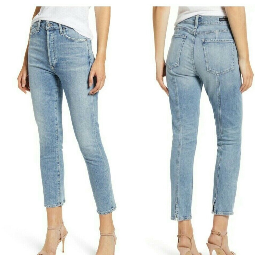 citizens of humanity jeans- olivia seam high rise crop fit size 25